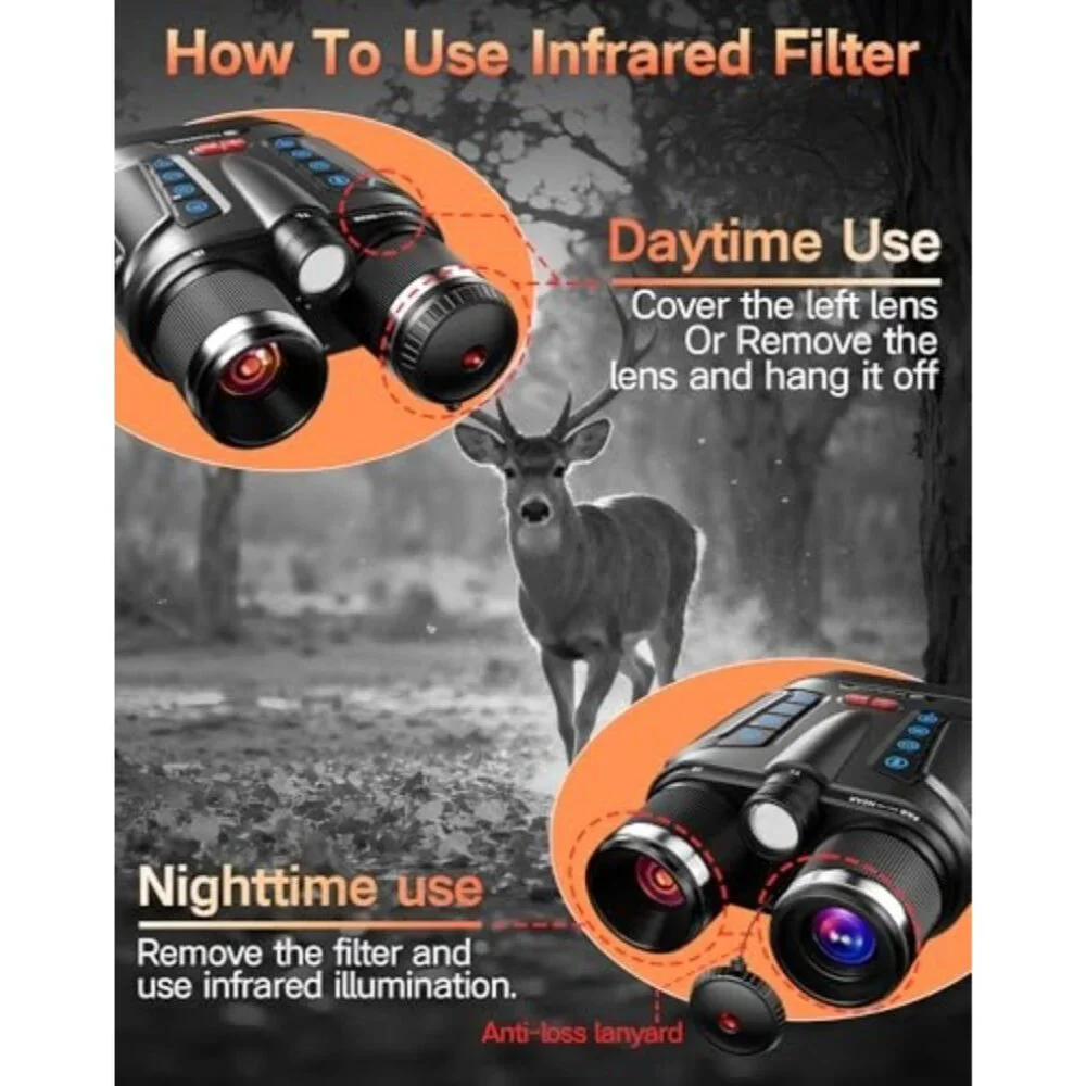Night Vision Goggles - Smart APP 4K Night Vision Binoculars, 10000mAh Battery, 1
